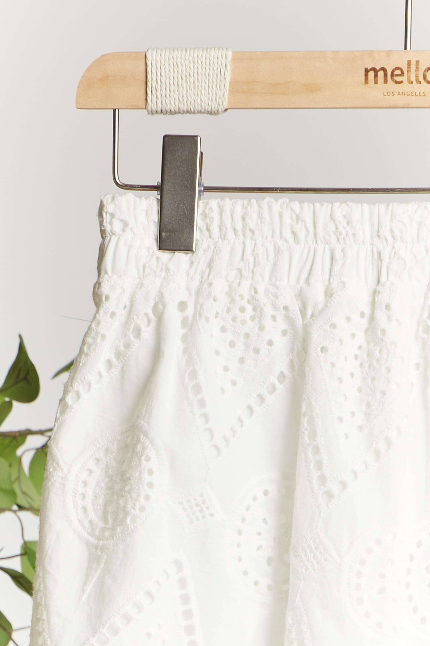 Elastic Waist Eyelet Shorts