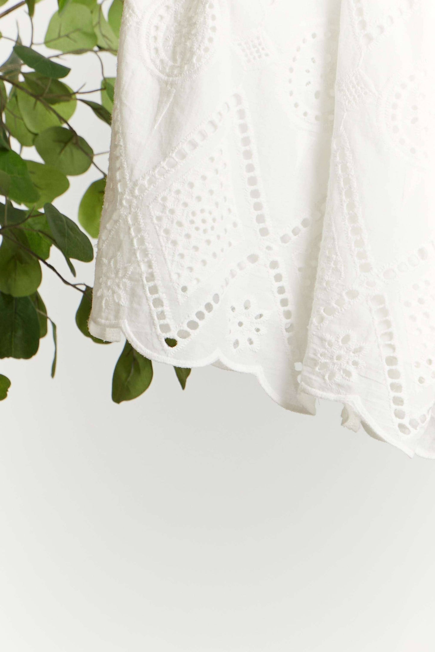 Elastic Waist Eyelet Shorts