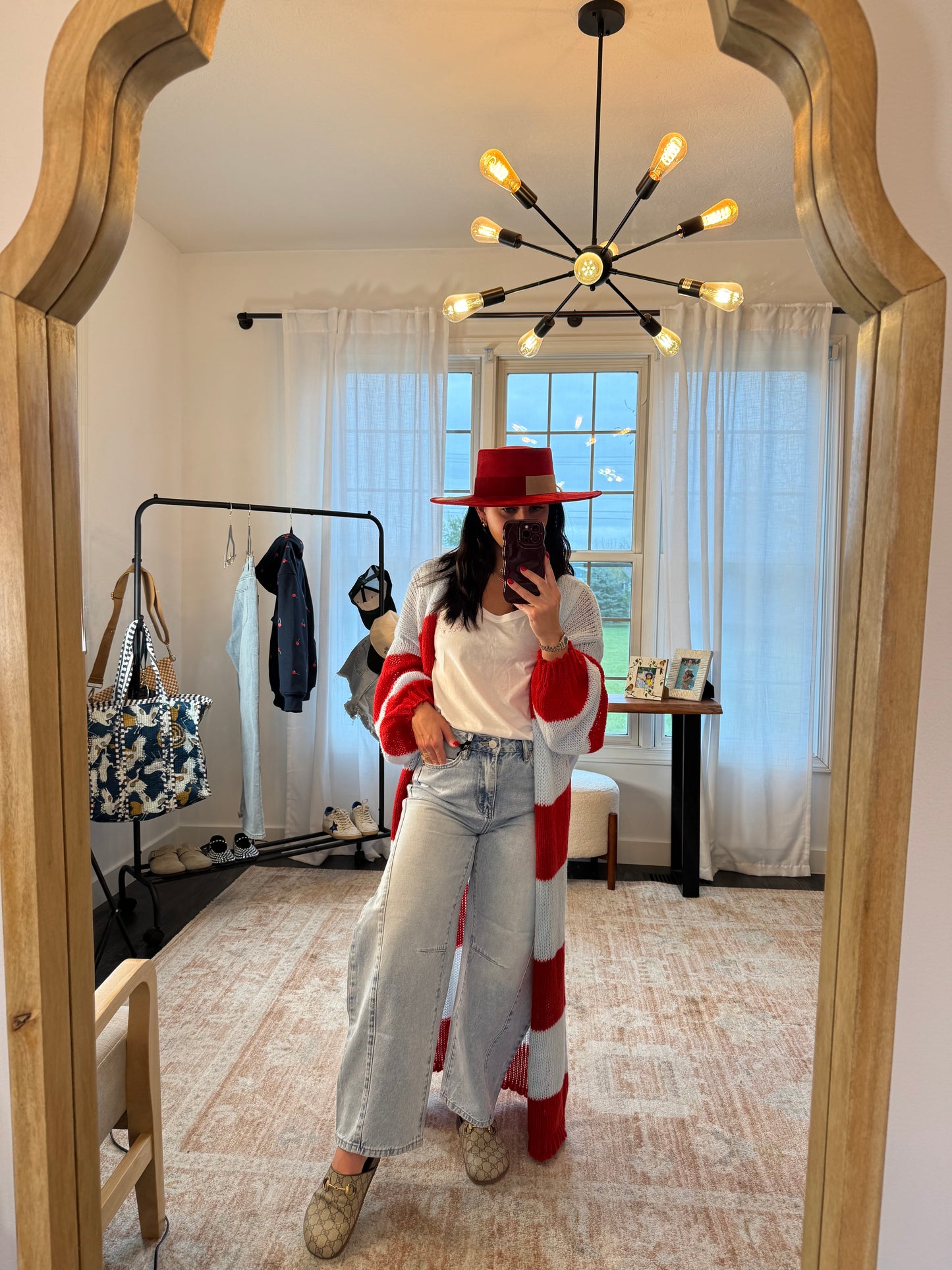 Striped Oversized Fuzzy Long Cardigan