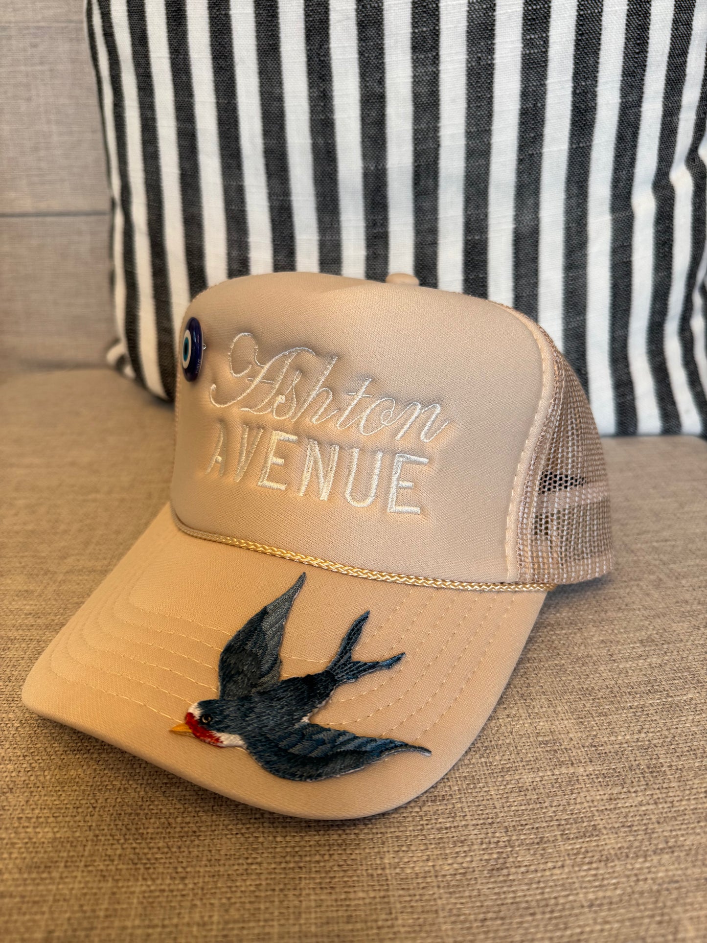 Blue Swallow Patch Trucker