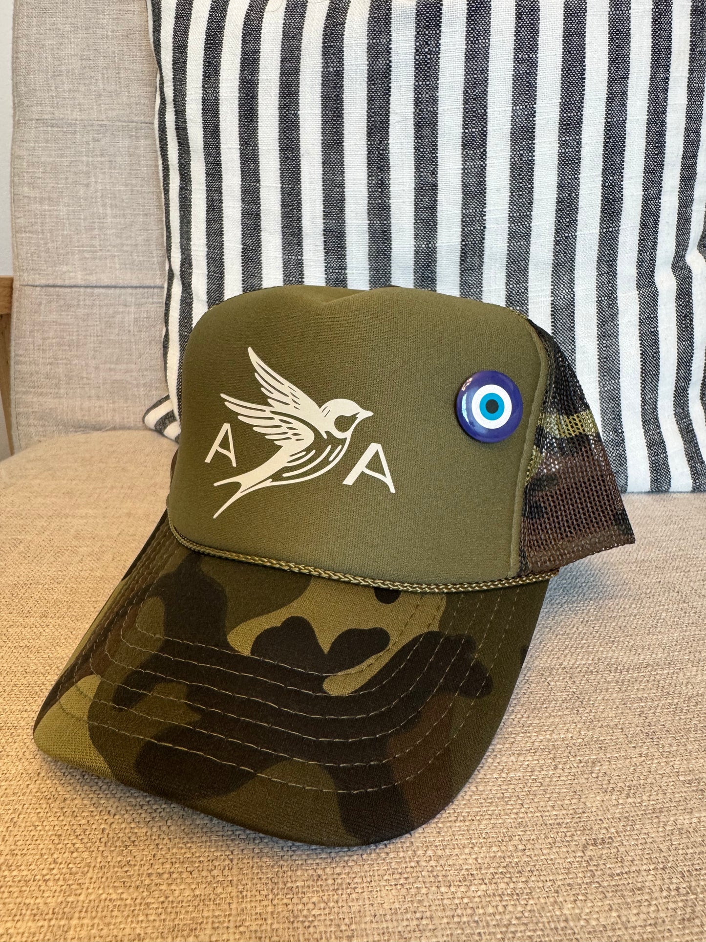 AA Camo Evil Eye Trucker
