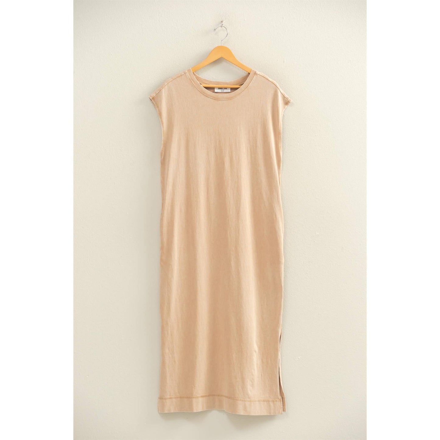 Mineral Wash Cap Sleeve Midi Dress