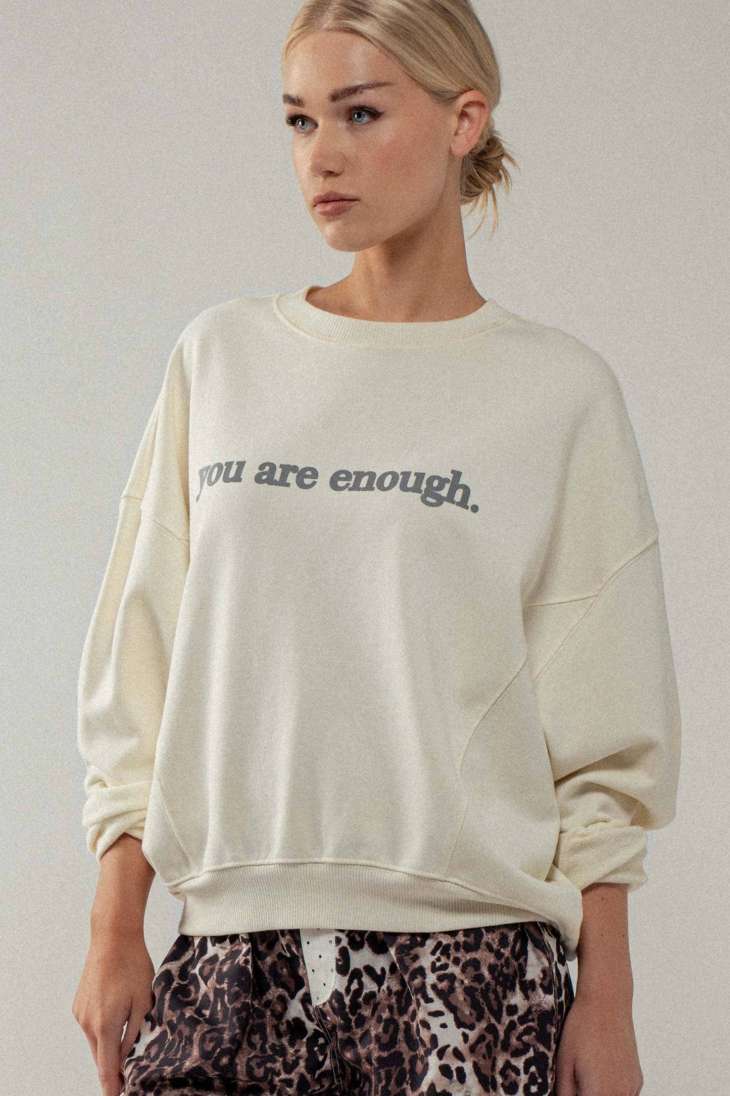 You are Enough Graphic Crewneck Sweater