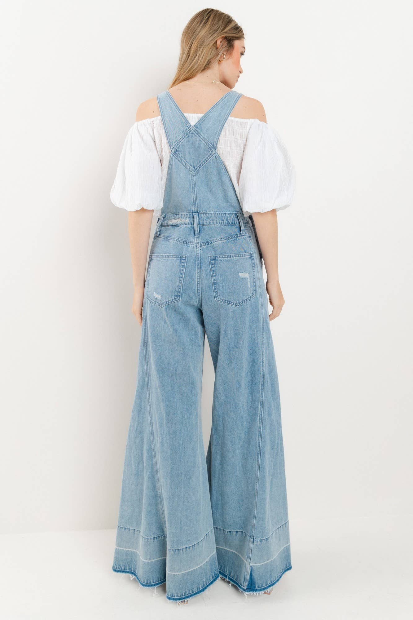 Wide Leg Denim Overalls