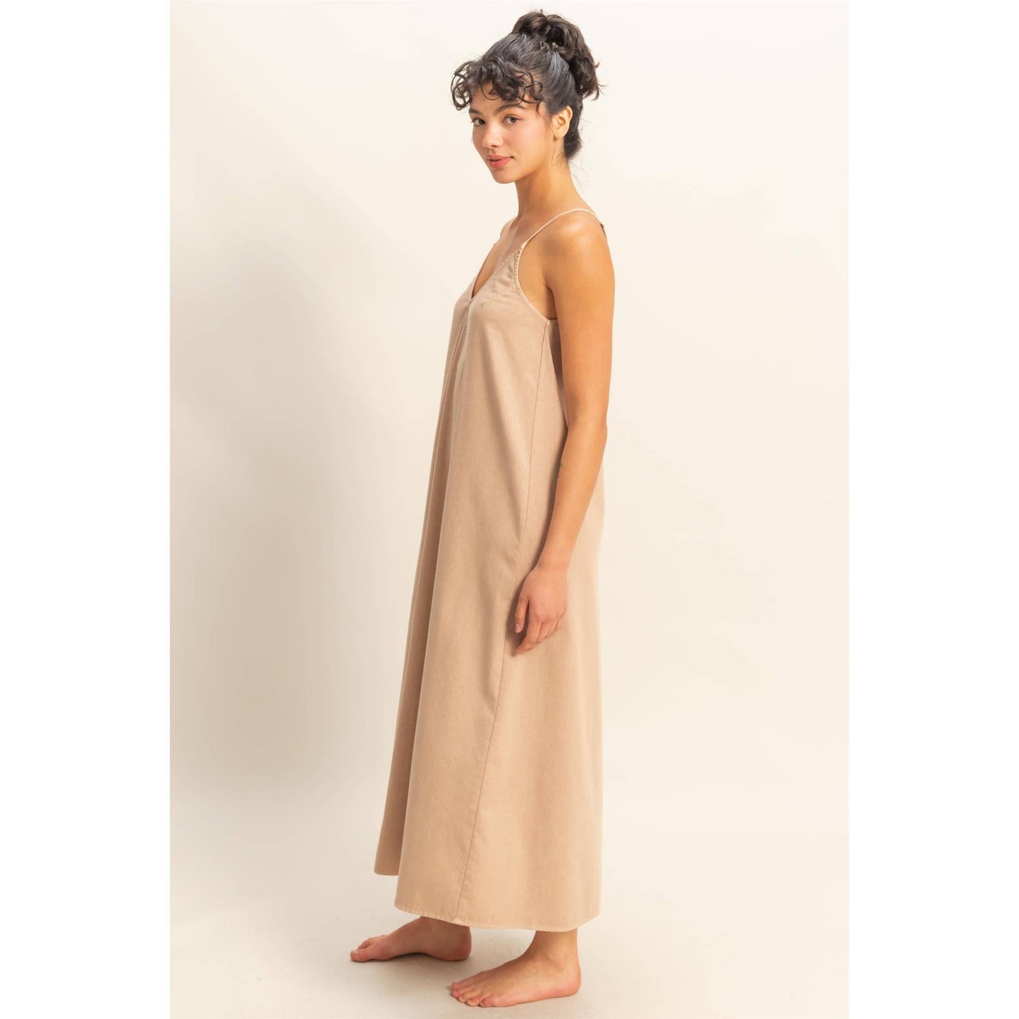 V-Neck Loose Maxi Dress