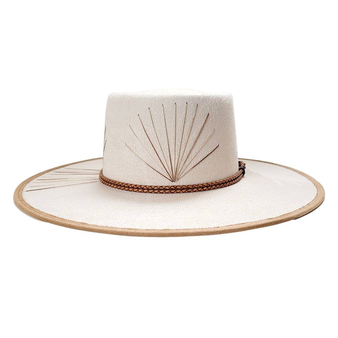 BRENNAN Women's Telescope Crown Beige and Camel Hat