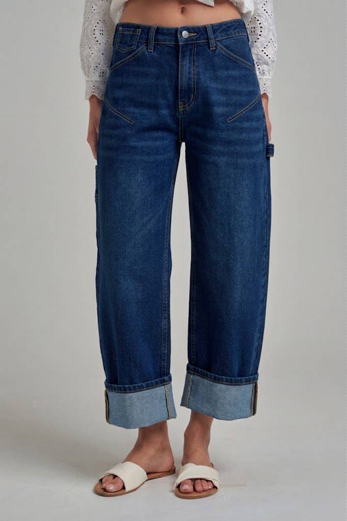 Cuffed Straight Denim