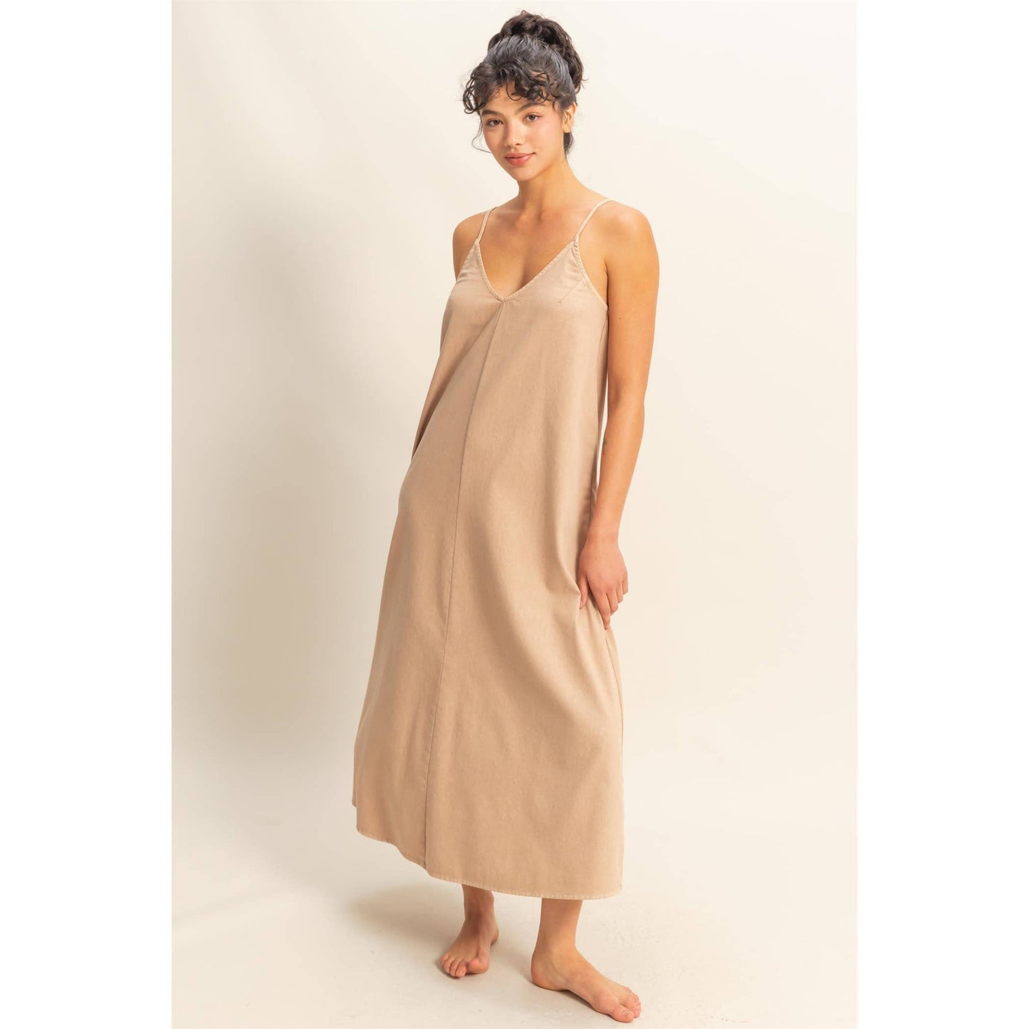 V-Neck Loose Maxi Dress