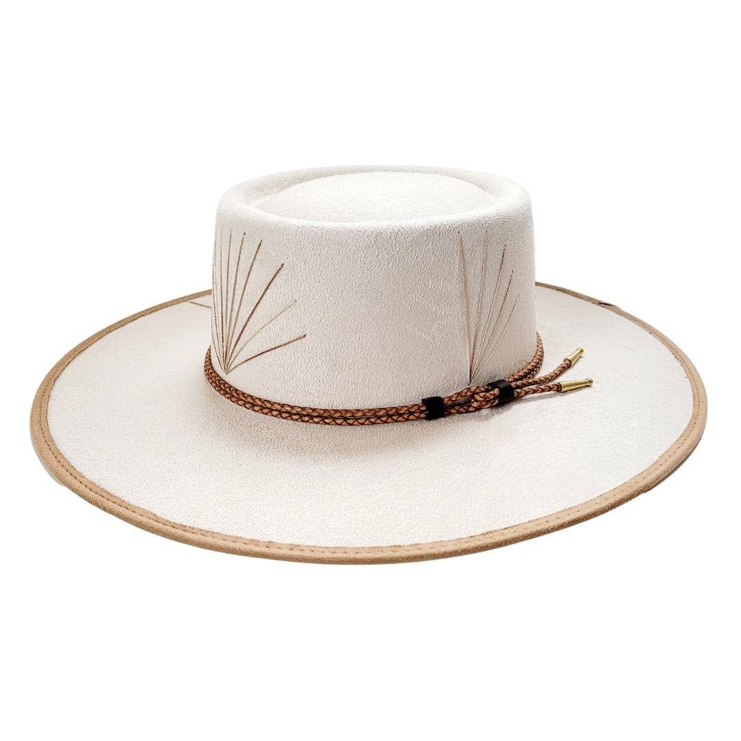 BRENNAN Women's Telescope Crown Beige and Camel Hat