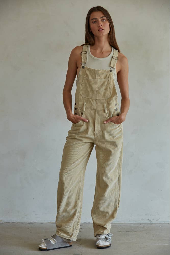 Corduroy Sleeveless Overalls