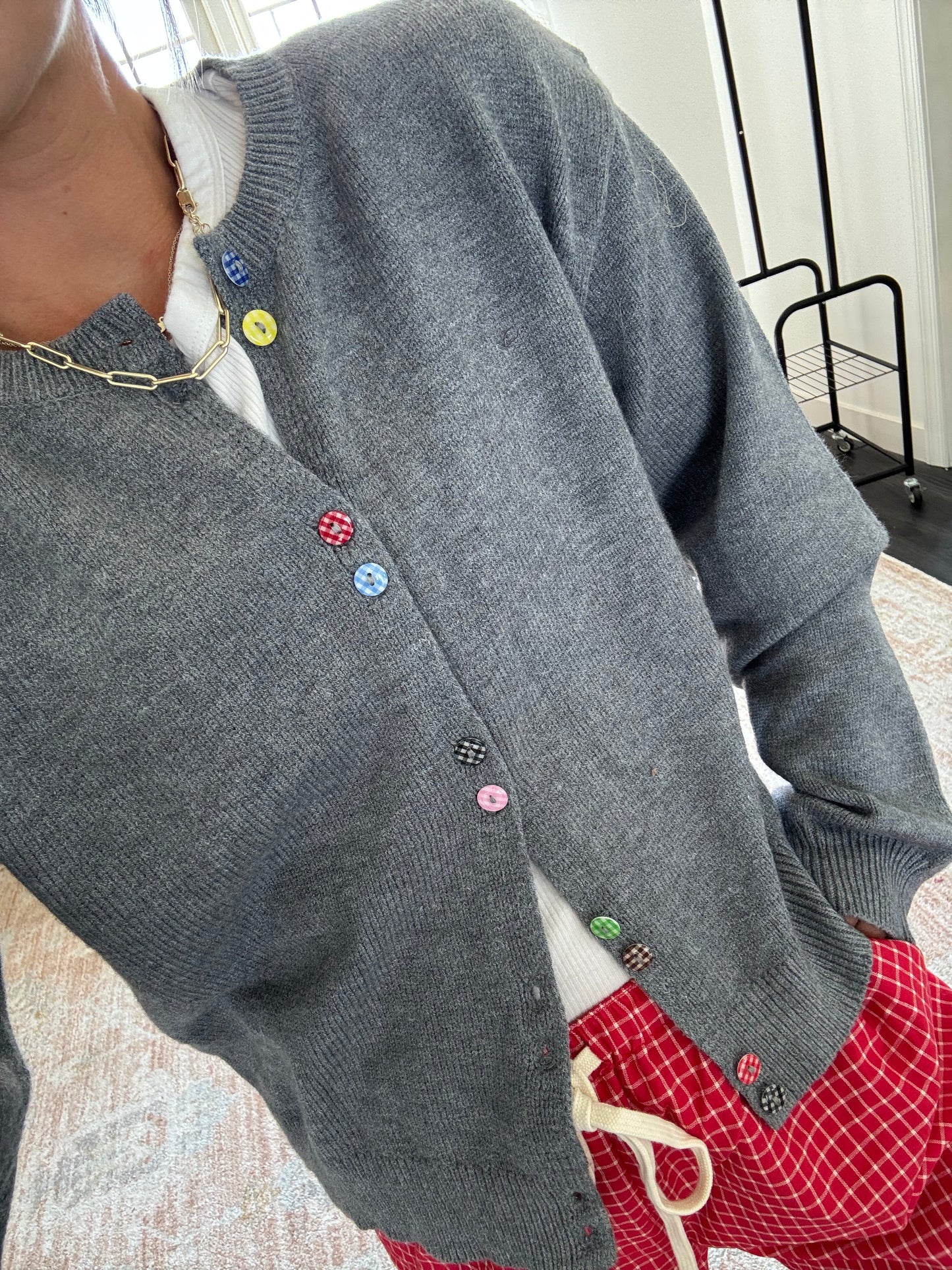 Long Sleeve Buttoned Cropped Cardigan