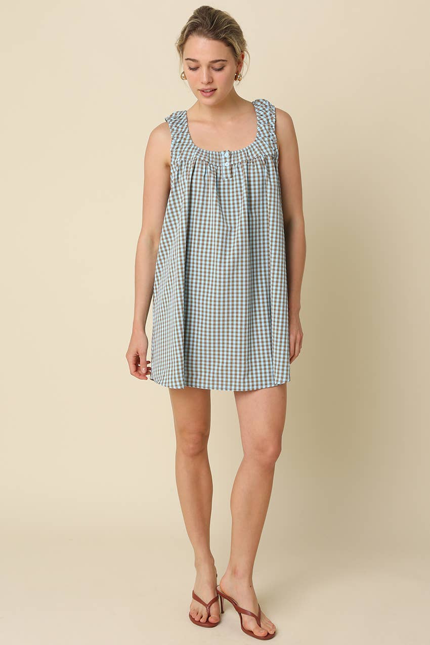 Randy Gingham Swing Mini Dress