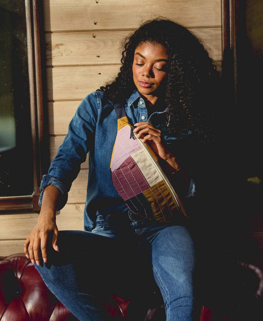 Checkered Sling Bag - Lilac