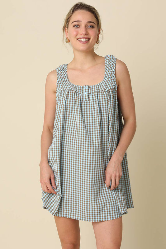 Randy Gingham Swing Mini Dress