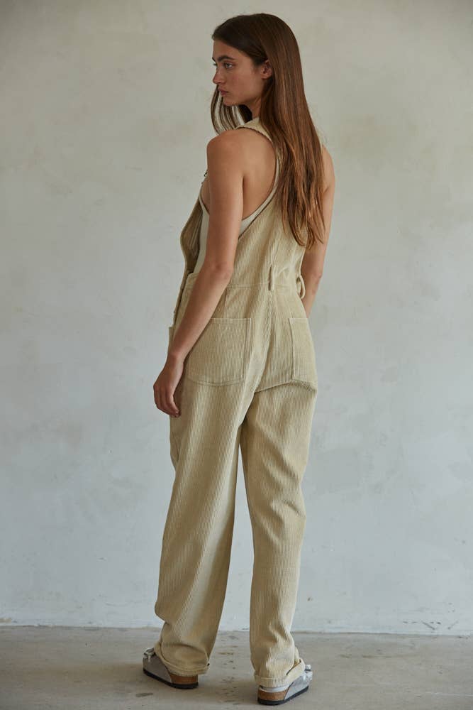 Corduroy Sleeveless Overalls