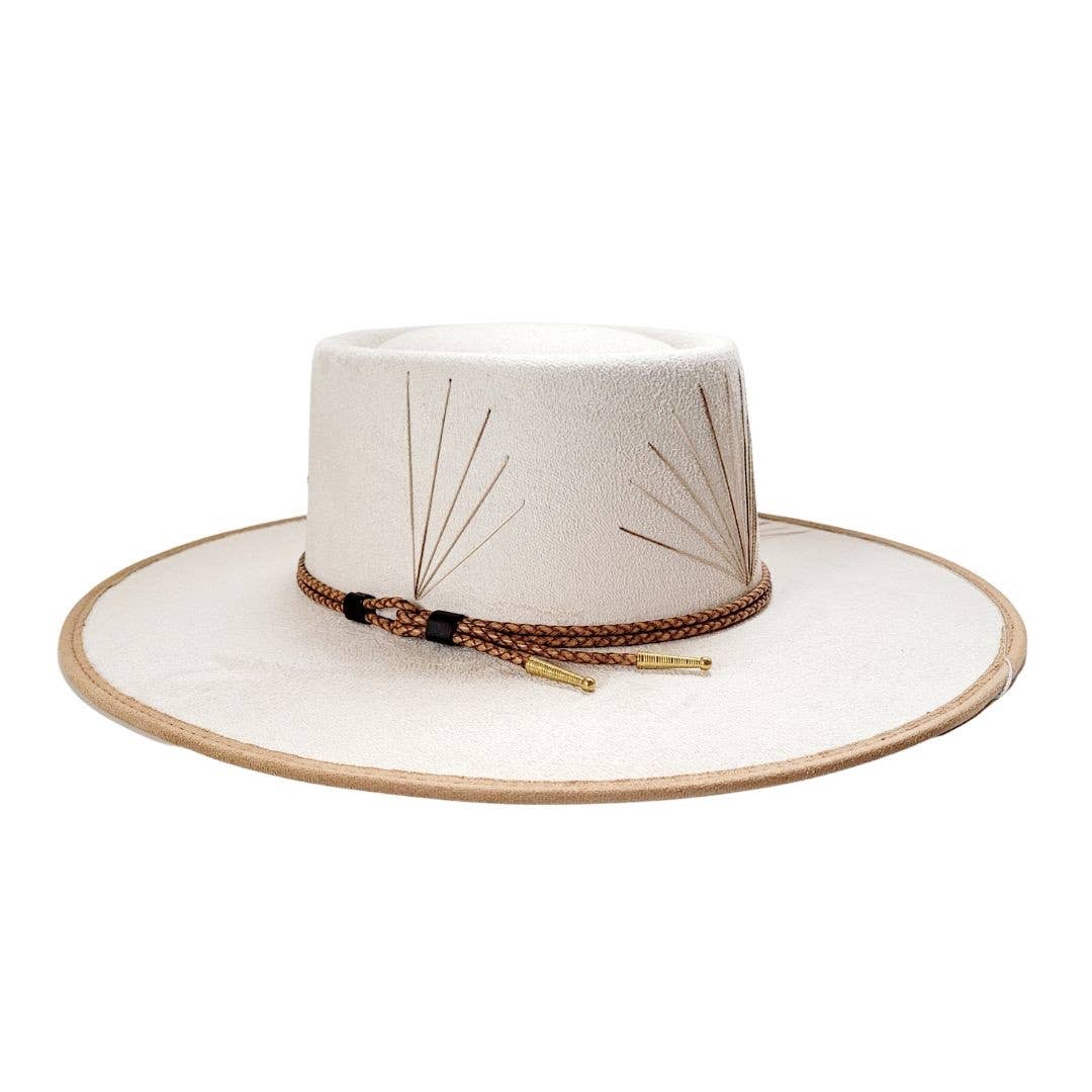 BRENNAN Women's Telescope Crown Beige and Camel Hat