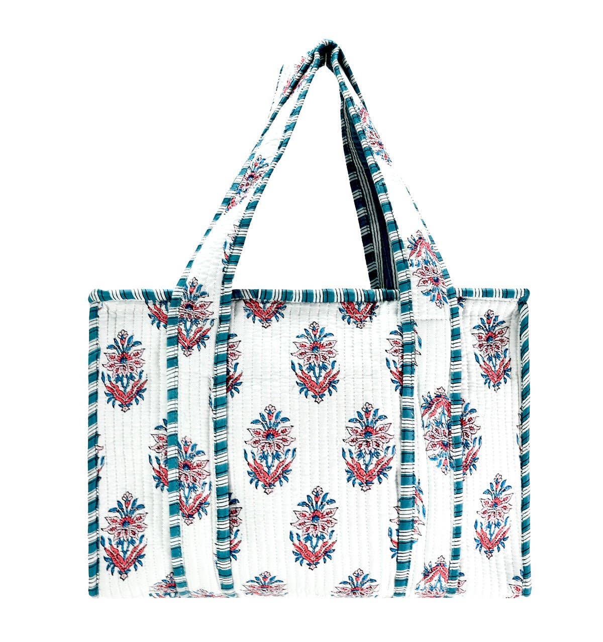 Cotton Block Print Tote Bag- Small