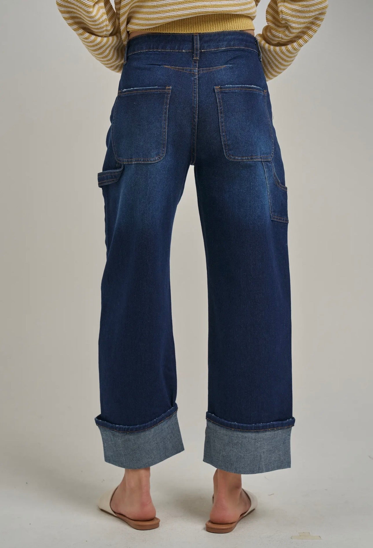 Cuffed Straight Denim
