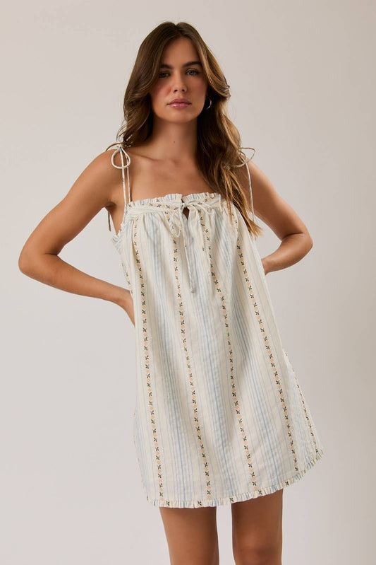 Shoulder Tie Mini Dress
