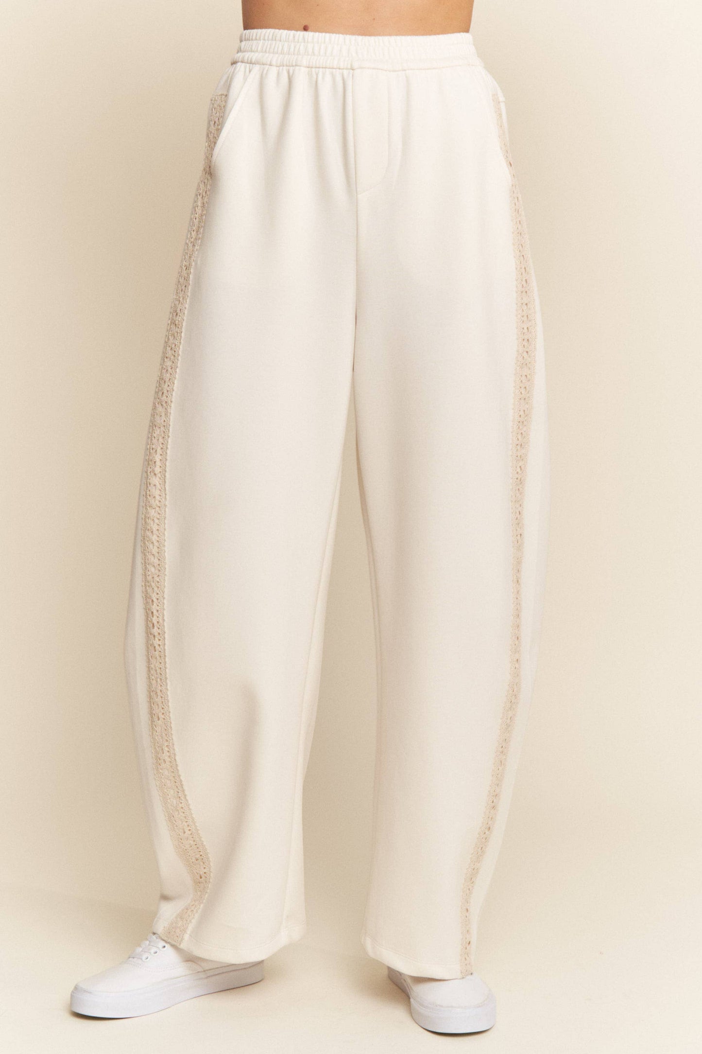 Crochet Trim Loose Fit Barrel Sweatpants *SHIPS 11/25*