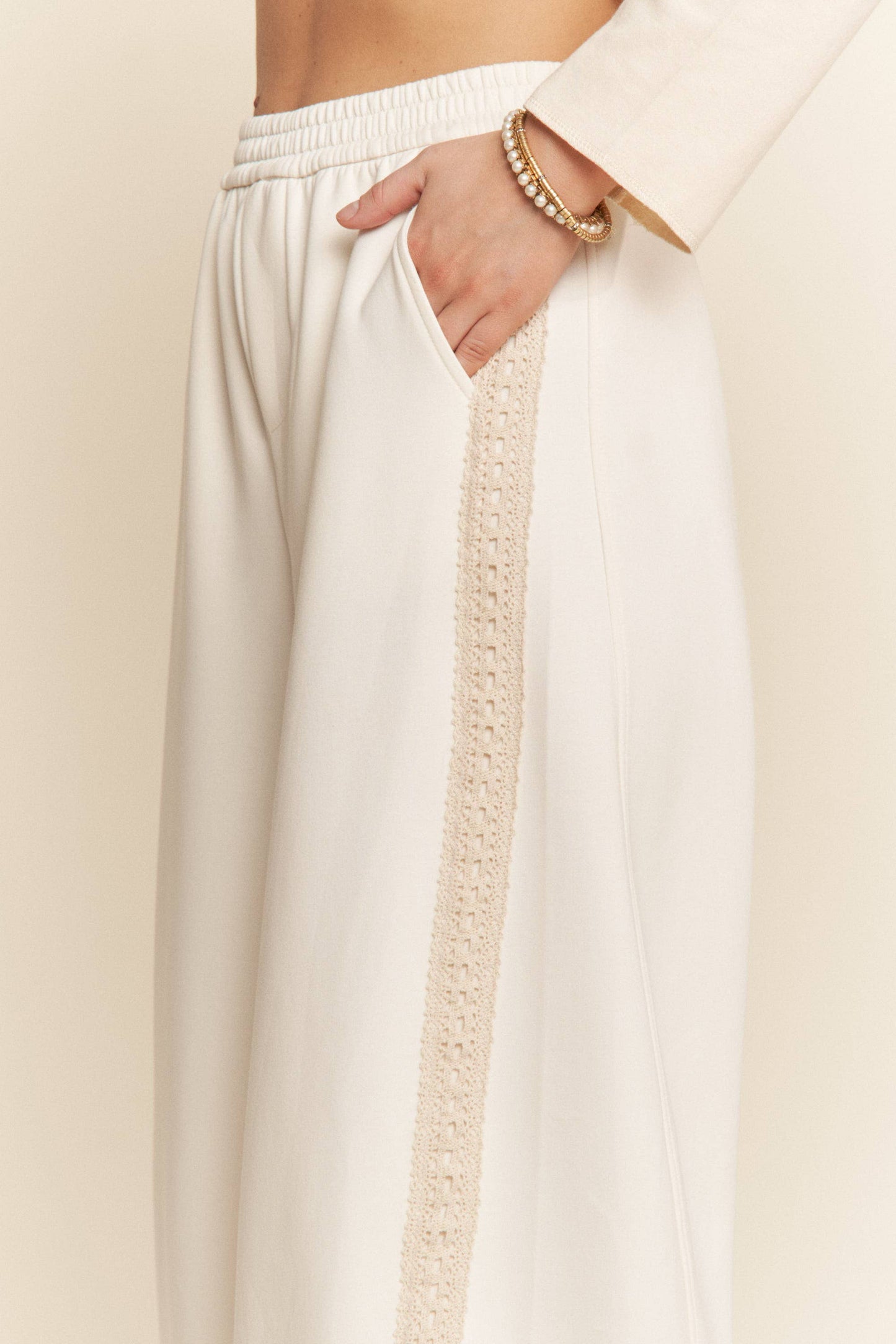 Crochet Trim Loose Fit Barrel Sweatpants *SHIPS 11/25*