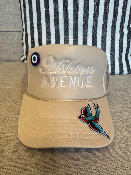 Red/Blue Swallow Patch Trucker
