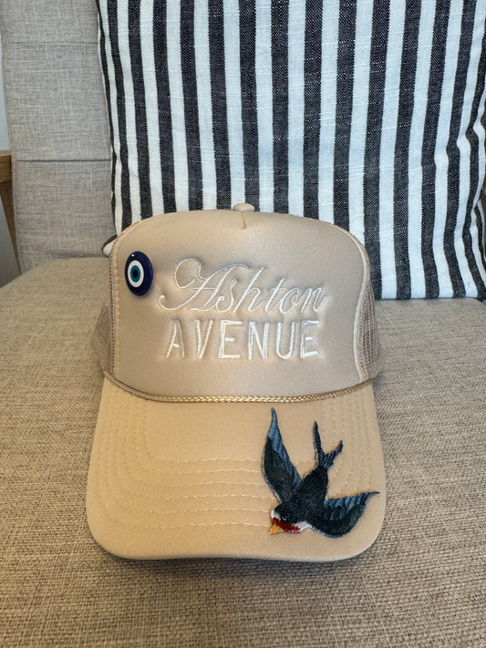 Blue Swallow Patch Trucker