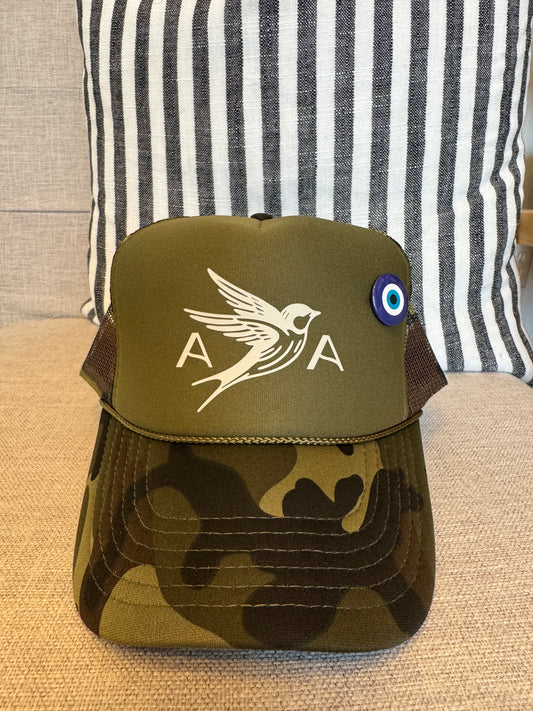 AA Camo Evil Eye Trucker