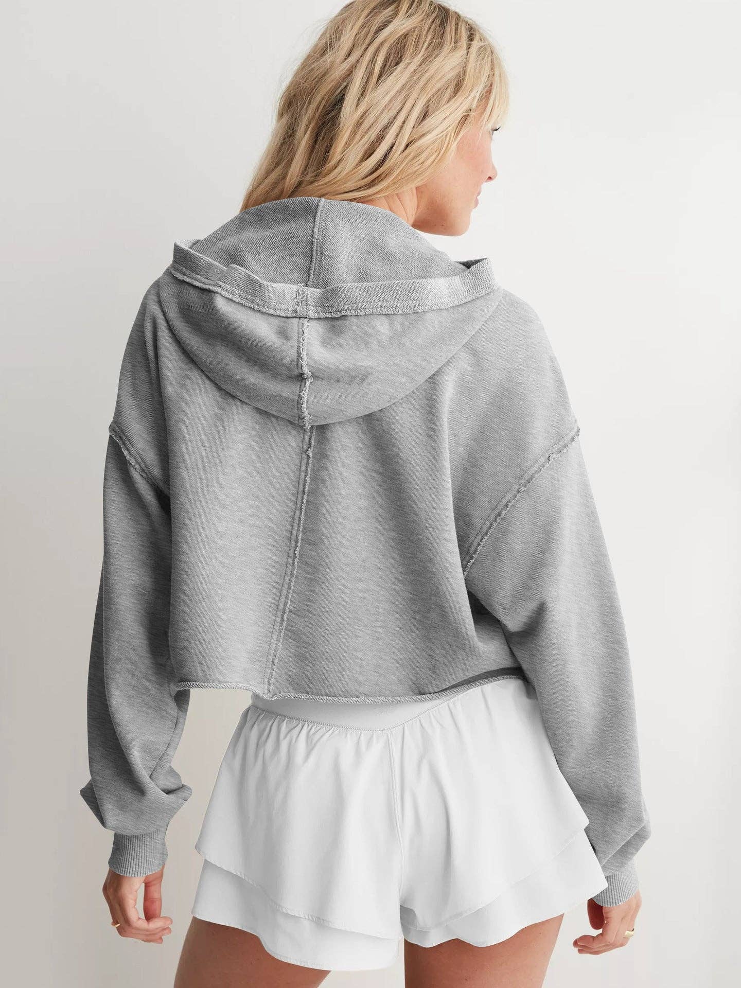 Oversized Hooded V Neck Sweatshirt Pullover Top