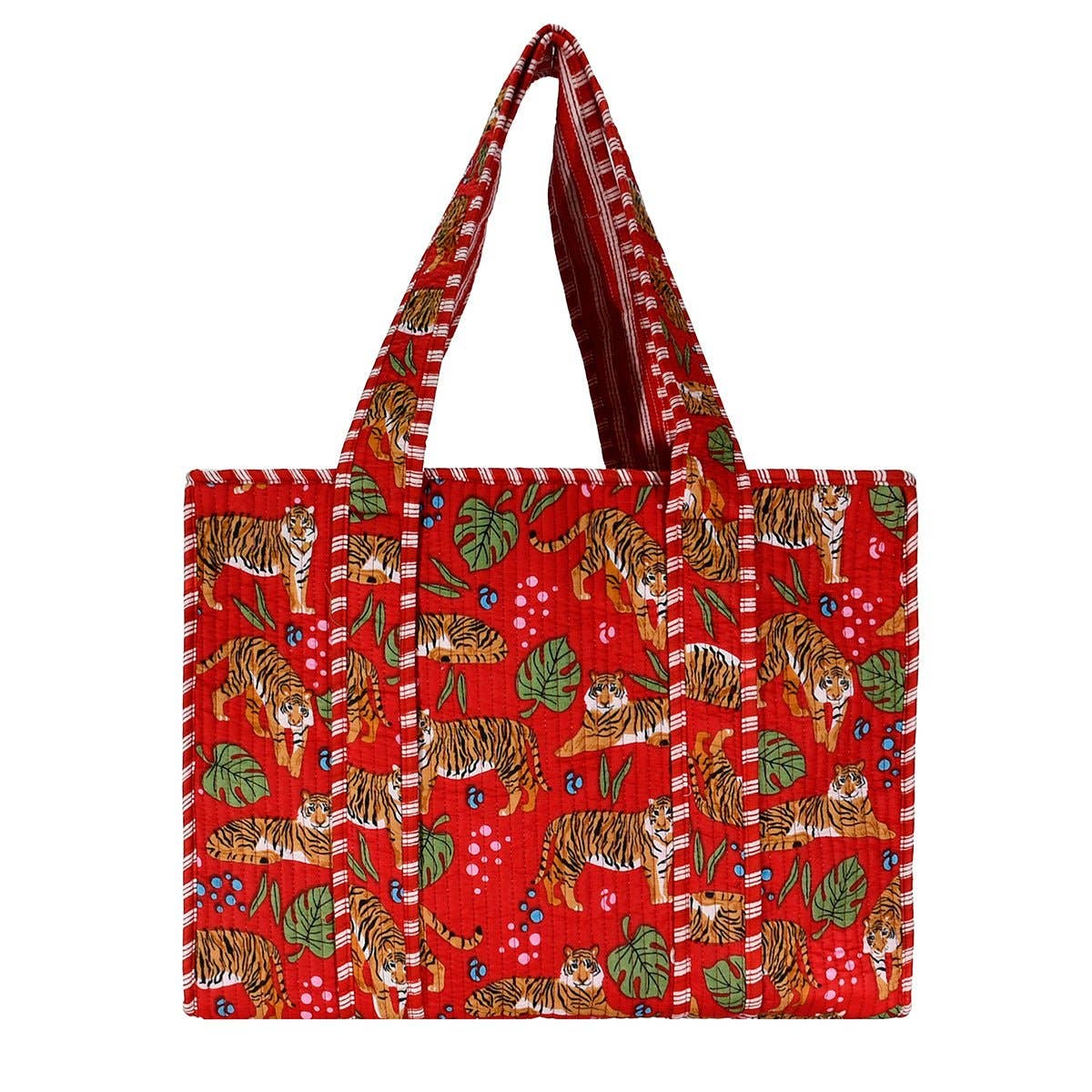 Cotton Block Print Tote Bag- Small