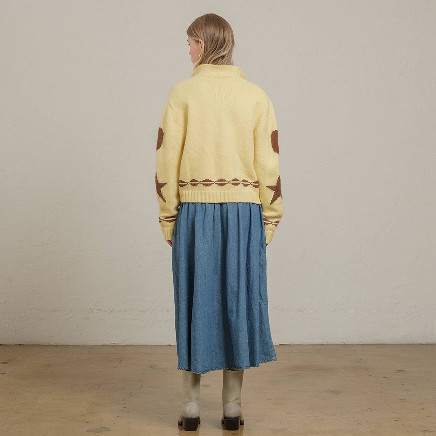 Cozy Pattern Zip Sweater