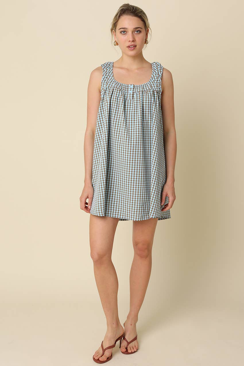 Randy Gingham Swing Mini Dress