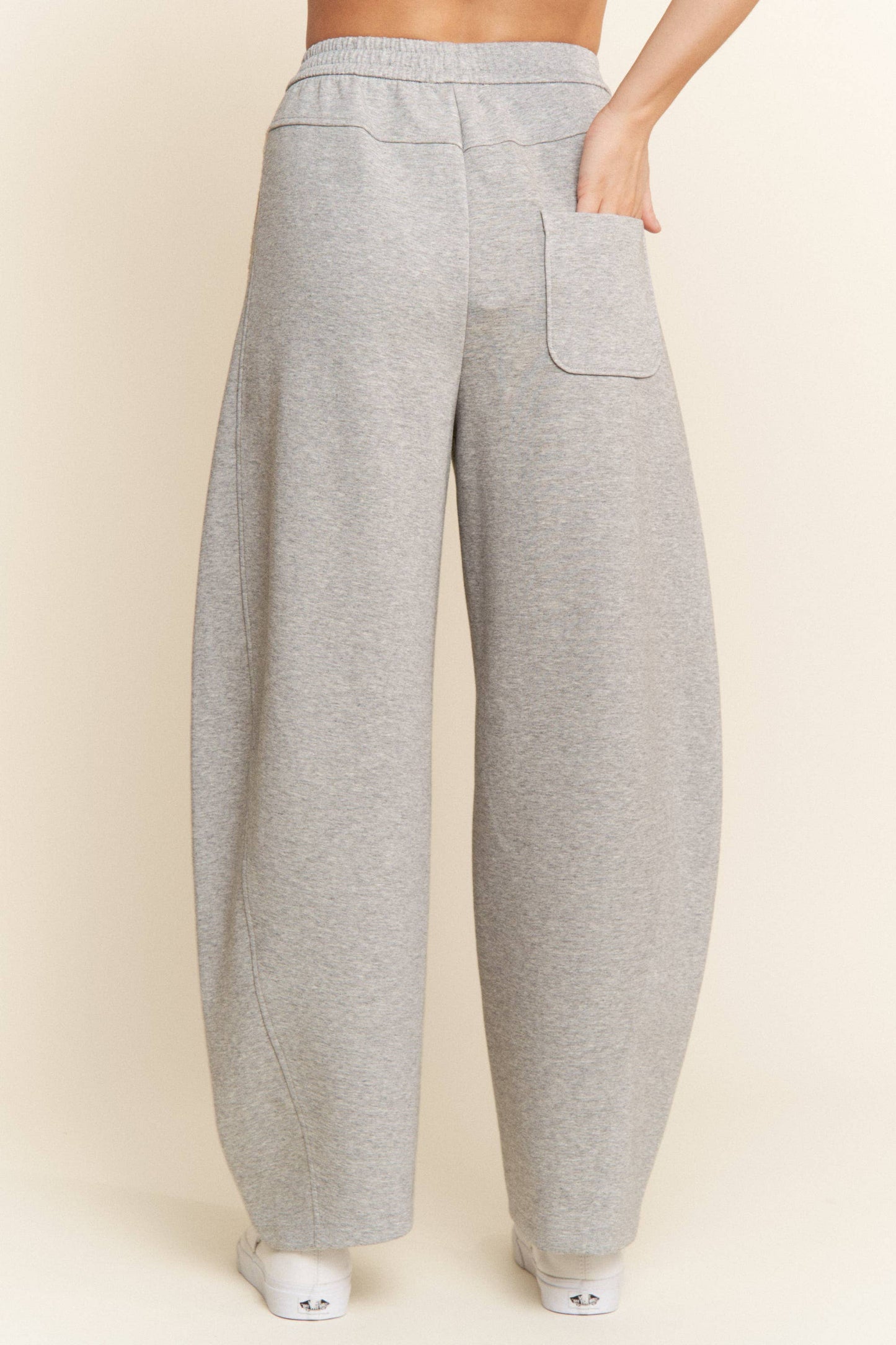 Crochet Trim Loose Fit Barrel Sweatpants