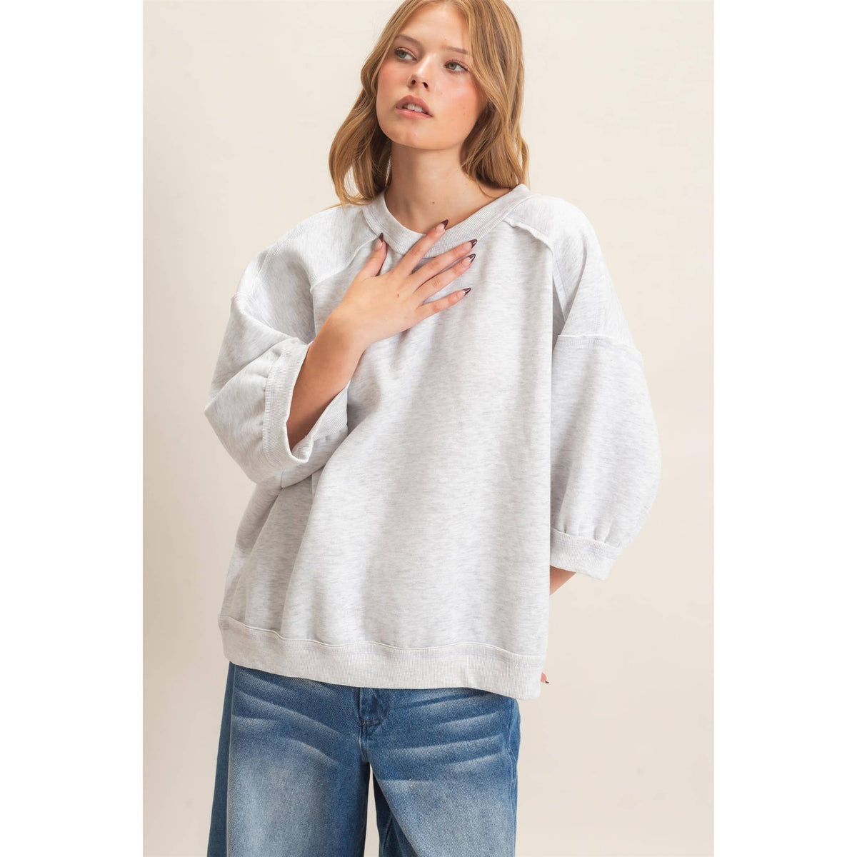 Raglan Sleeve Oversized Sweatshirt